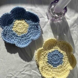 Sous-tasse Daisy – Duo Bleu Ciel & Jaune Pastel