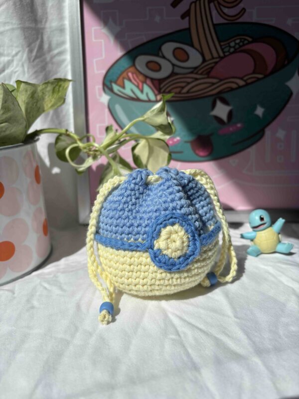 Le Pochon Pokéball - Bleu ciel & jaune pâle